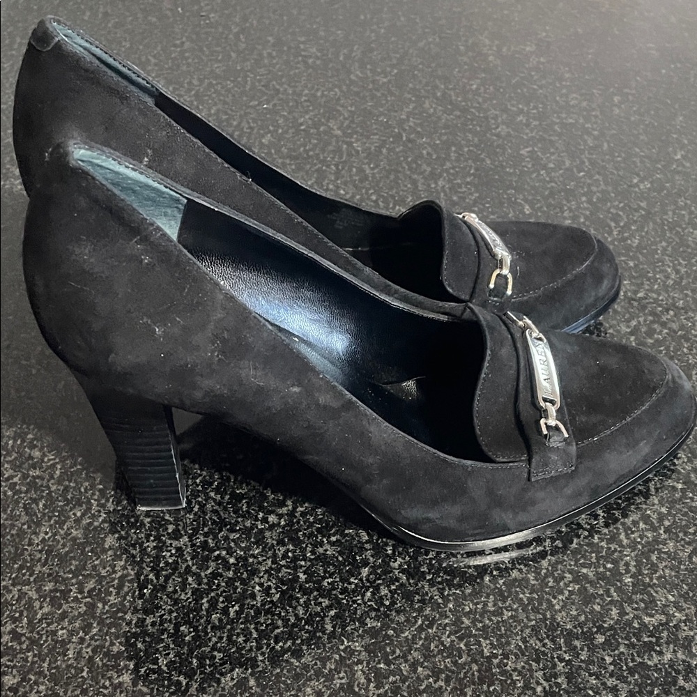 Polo by Ralph Lauren Black Heels 3.5in with Silver Accent - Picture 7 of 11
